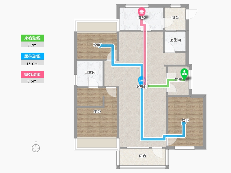 辽宁省-沈阳市-郡原小石城红椿东路（3-7,3-8）号楼120m²-89.25-户型库-动静线