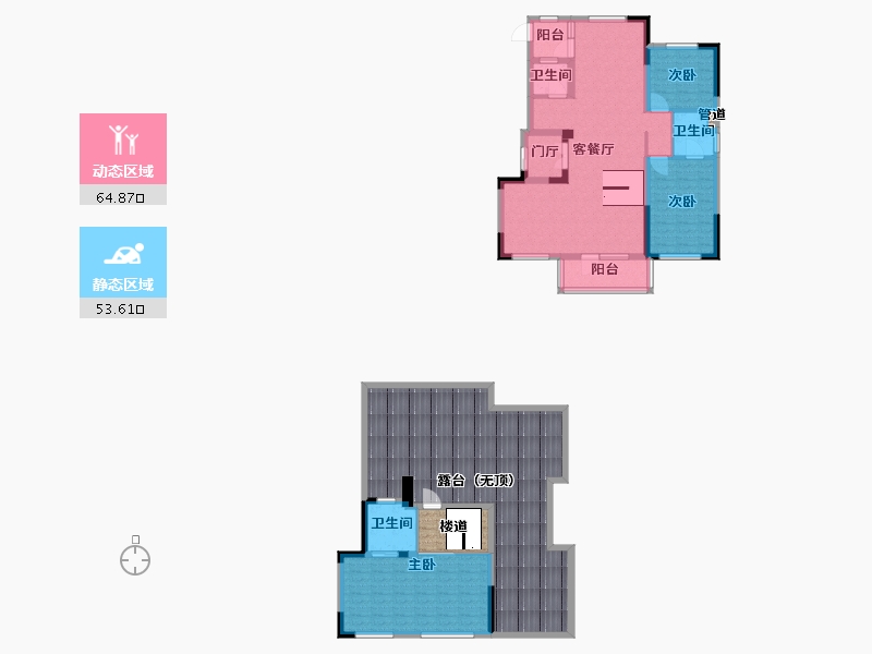 辽宁省-沈阳市-郡原小石城红椿东路（3-7,3-8,3-14）号楼140m²-165.60-户型库-动静分区