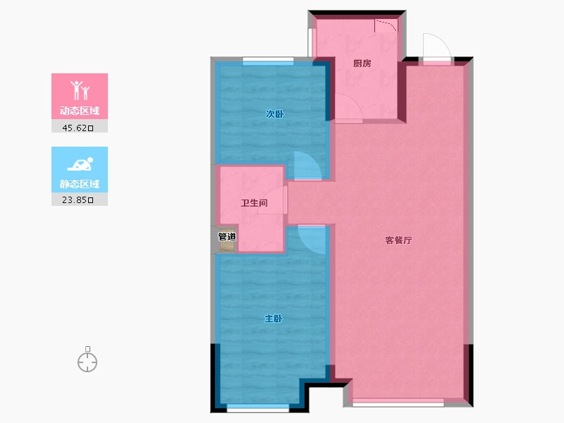 辽宁省-沈阳市-龙湖双珑原著东陵南街（G1,G2,G4,G3）号楼88m²-62.22-户型库-动静分区