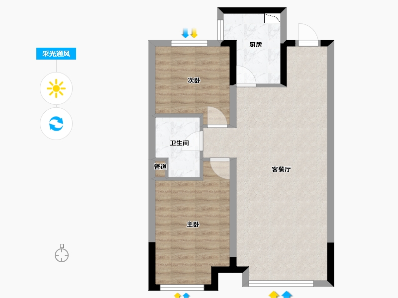 辽宁省-沈阳市-龙湖双珑原著东陵南街（G1,G2,G4,G3）号楼88m²-62.22-户型库-采光通风