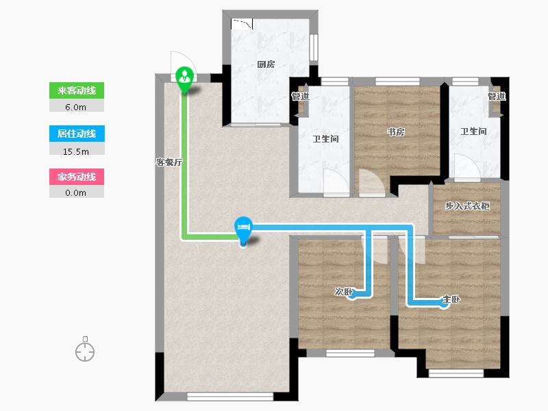 辽宁省-沈阳市-龙湖双珑原著东陵南街（G1,G2,G7)号楼118m²-84.73-户型库-动静线