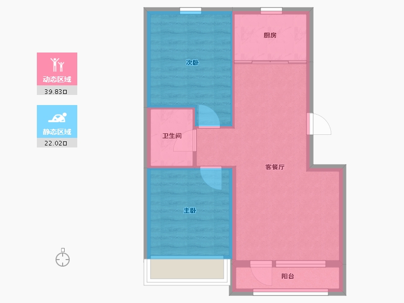 辽宁省-沈阳市-龙天洁中央公馆浑南东路（55,56）号楼80m²-55.32-户型库-动静分区