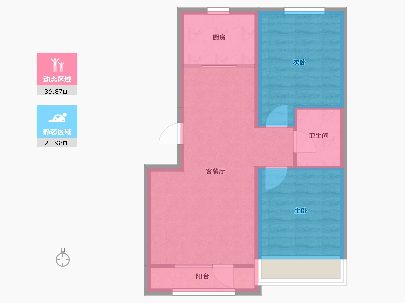 辽宁省-沈阳市-龙天洁中央公馆浑南东路439-57号（57号楼)82m²-55.19-户型库-动静分区