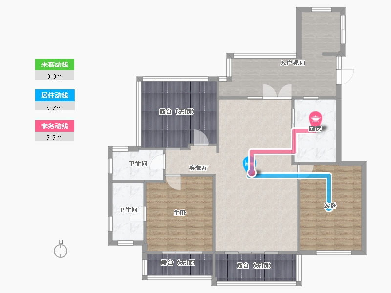 辽宁省-沈阳市-浦江御景湾Y4户型163m²-121.18-户型库-动静线