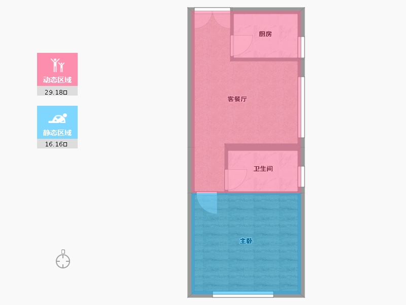 辽宁省-沈阳市-浦江苑御品B户型61m²-40.59-户型库-动静分区