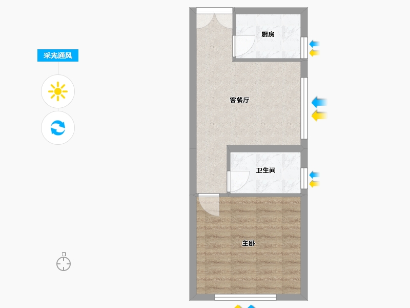 辽宁省-沈阳市-浦江苑御品B户型61m²-40.59-户型库-采光通风