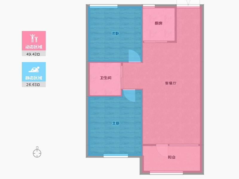 辽宁省-沈阳市-浦江苑御品C户型93m²-69.83-户型库-动静分区