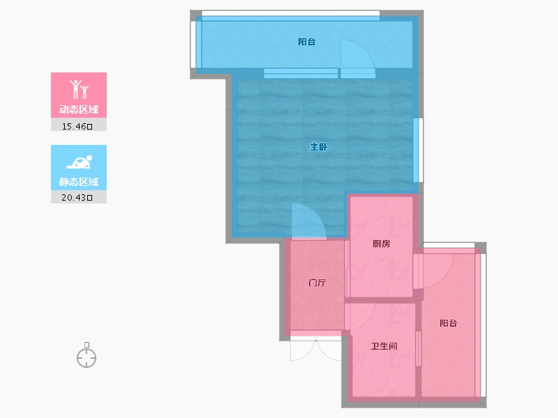 辽宁省-沈阳市-浦江苑御品A户型39m²-31.01-户型库-动静分区