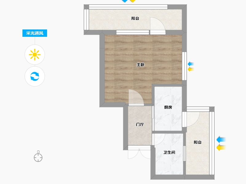 辽宁省-沈阳市-浦江苑御品A户型39m²-31.01-户型库-采光通风