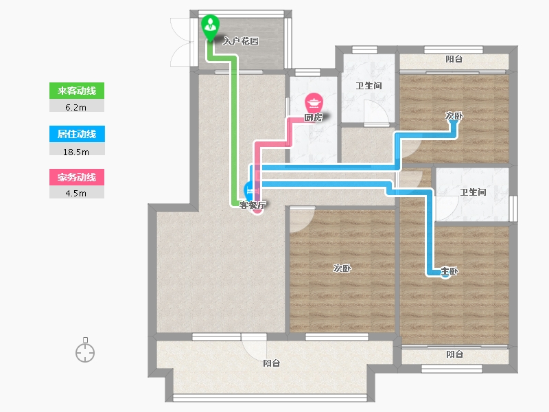 辽宁省-沈阳市-荣盛锦绣观邸浑南中路（12,11)号楼114m²-101.72-户型库-动静线