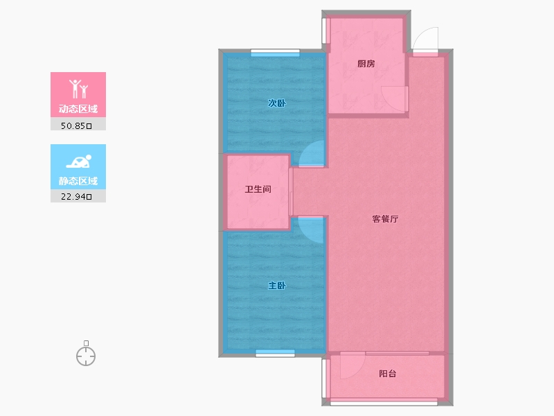 辽宁省-沈阳市-荣盛锦绣观邸浑南中路(6,24）号楼83m²-67.22-户型库-动静分区