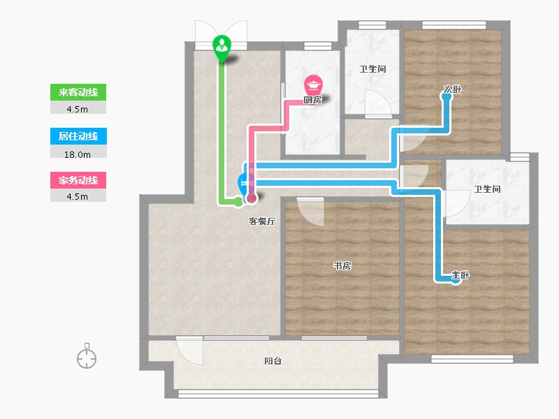 辽宁省-沈阳市-荣盛锦绣观邸浑南中路（13,23,12）号楼117m²-92.65-户型库-动静线