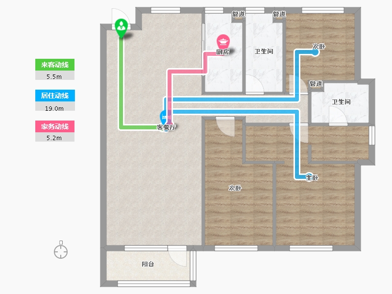 辽宁省-沈阳市-荣盛锦绣观邸浑南中路49号-6号（6号楼）132m²-103.50-户型库-动静线