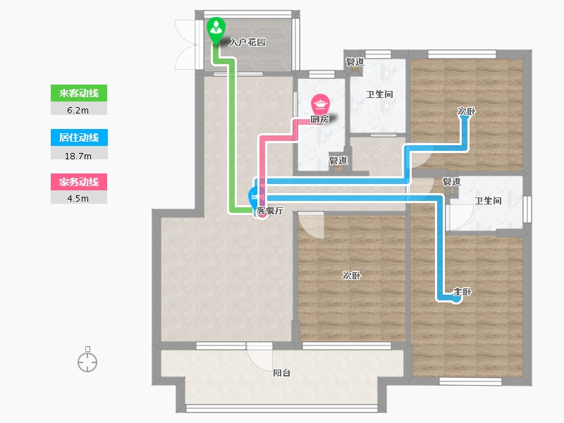 辽宁省-沈阳市-荣盛锦绣观邸浑南中路49-35号（35）号楼120m²-100.74-户型库-动静线