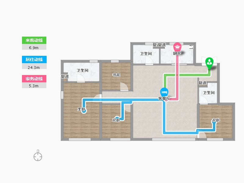 辽宁省-沈阳市-融创盛京宸院创新路278-7号（7,8）号楼143m²-115.32-户型库-动静线