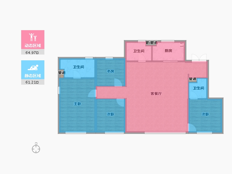 辽宁省-沈阳市-融创盛京宸院创新路278-7号（7,8）号楼143m²-115.32-户型库-动静分区