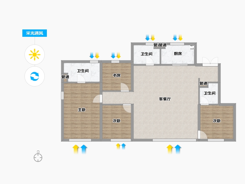 辽宁省-沈阳市-融创盛京宸院创新路278-7号（7,8）号楼143m²-115.32-户型库-采光通风