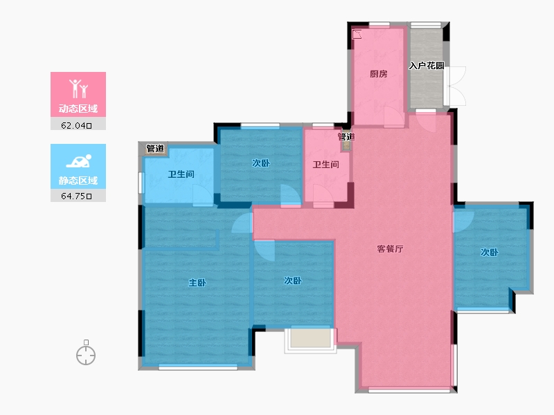 辽宁省-沈阳市-沈阳恒大四季上东全运五路二期(2,5）号楼E4户型150m²-119.99-户型库-动静分区