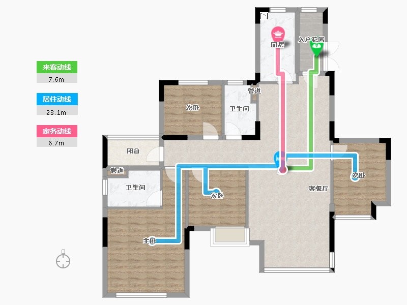 辽宁省-沈阳市-沈阳恒大四季上东全运五路(二期2号楼）E2户型150m²-120.00-户型库-动静线