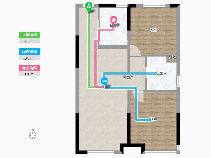 辽宁省-沈阳市-沈阳恒大四季上东全运五路（二期1,3,4,8,13）号楼A3户型94m²-65.20-户型库-动静线