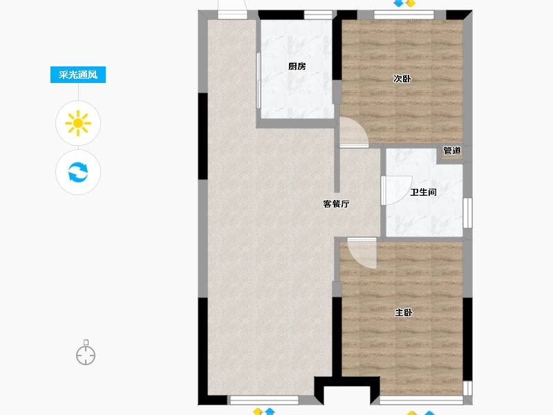 辽宁省-沈阳市-沈阳恒大四季上东全运五路（二期1,3,4,8,13）号楼A3户型94m²-65.20-户型库-采光通风