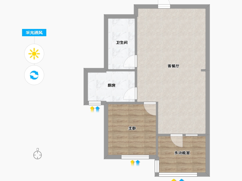 辽宁省-沈阳市-盛世园田居桃仙大街(8,9,10,11)号楼68m²-54.40-户型库-采光通风