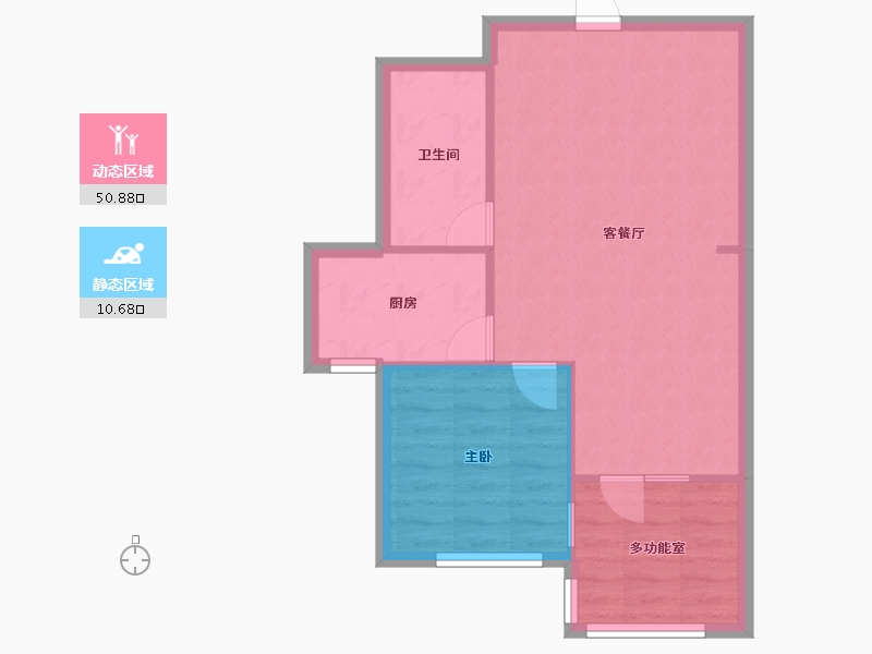 辽宁省-沈阳市-盛世园田居桃仙大街(10,11)号楼70m²-56.01-户型库-动静分区