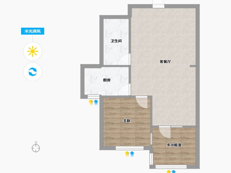 辽宁省-沈阳市-盛世园田居桃仙大街(10,11)号楼70m²-56.01-户型库-采光通风