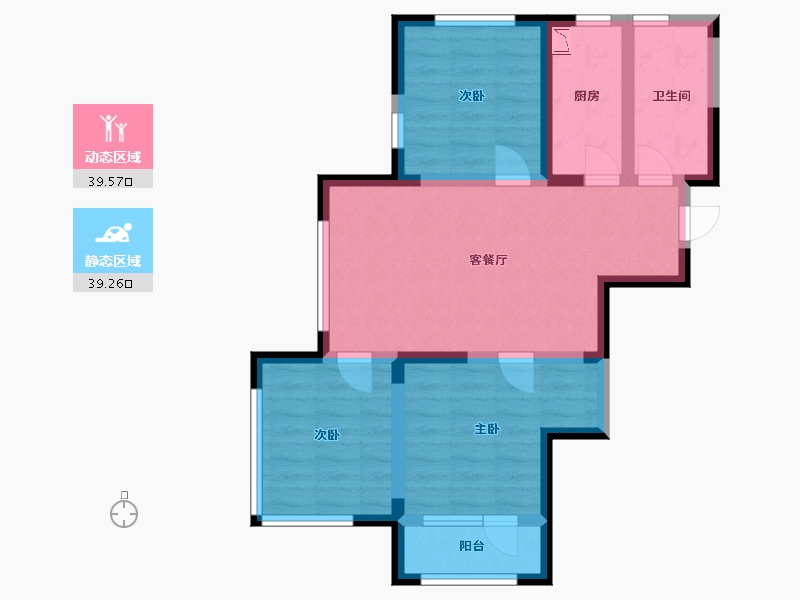 辽宁省-沈阳市-盛世园田居桃仙大街（28,23)号楼86m²-68.80-户型库-动静分区