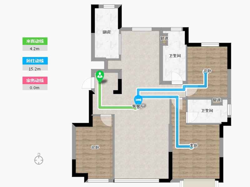 辽宁省-沈阳市-沈阳恒大四季上东全运五路（二期11,10,）号楼126m²-94.16-户型库-动静线