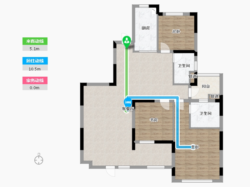 辽宁省-沈阳市-沈阳恒大四季上东全运五路二期（1,3,4,8）号楼138m²-110.41-户型库-动静线