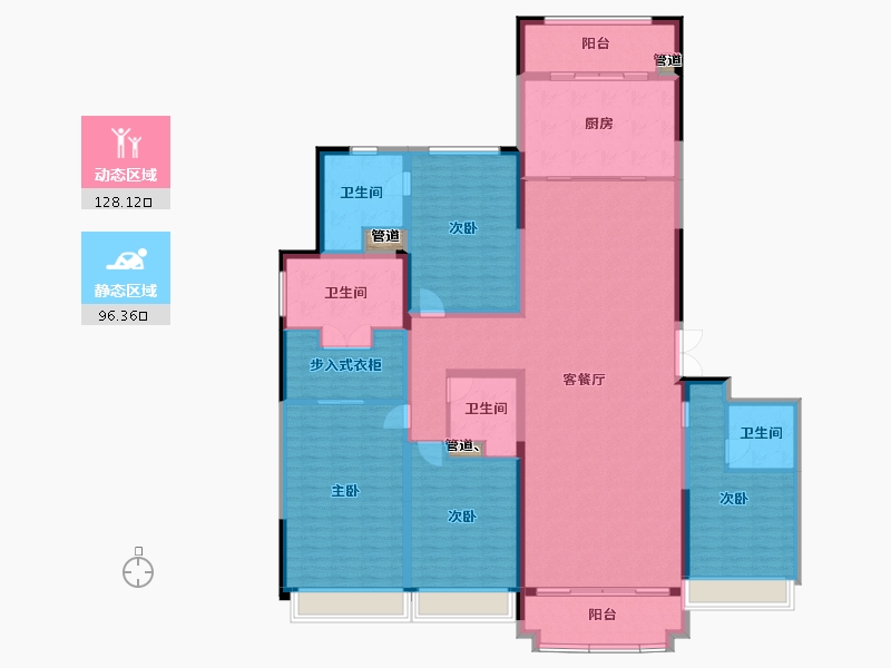 辽宁省-沈阳市-沈阳星河湾智慧二街100-4号（4号楼）258m²-206.40-户型库-动静分区