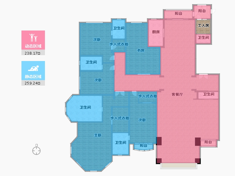 辽宁省-沈阳市-沈阳星河湾白塔河二路120-5号549m²-463.58-户型库-动静分区