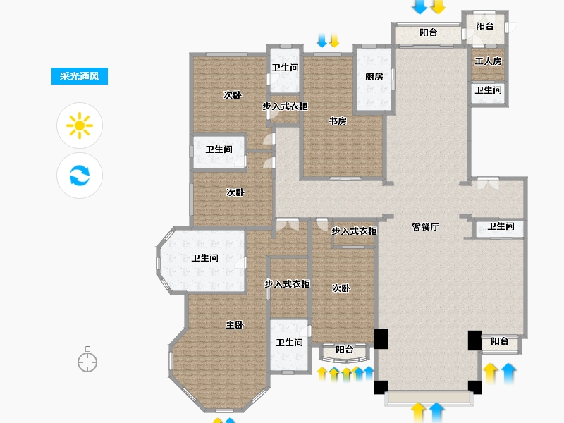 辽宁省-沈阳市-沈阳星河湾白塔河二路120-5号549m²-463.58-户型库-采光通风