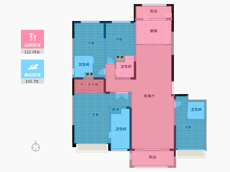 辽宁省-沈阳市-沈阳星河湾智慧二街100-9号（9号楼）245m²-195.99-户型库-动静分区