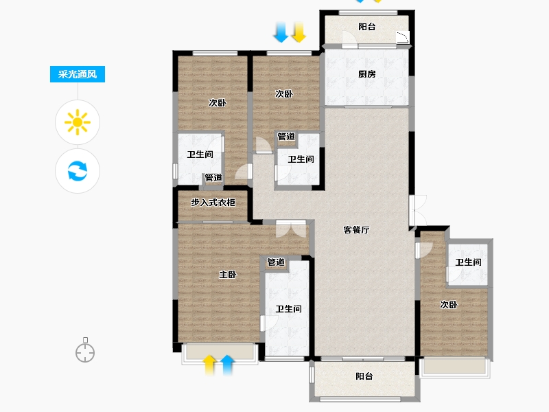 辽宁省-沈阳市-沈阳星河湾智慧二街100-9号（9号楼）245m²-195.99-户型库-采光通风