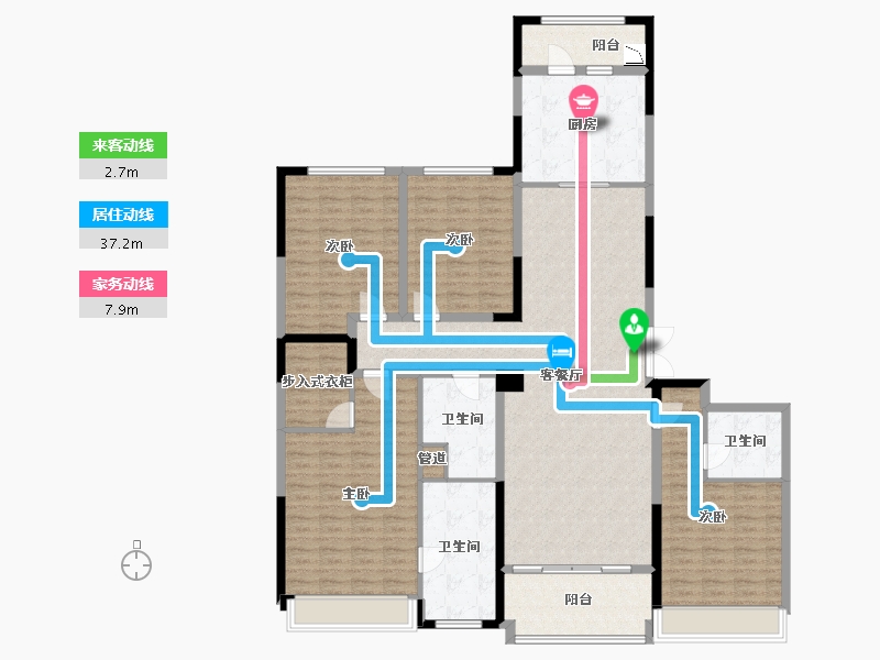 辽宁省-沈阳市-沈阳星河湾智慧二街100-10号（10号楼）214m²-171.20-户型库-动静线