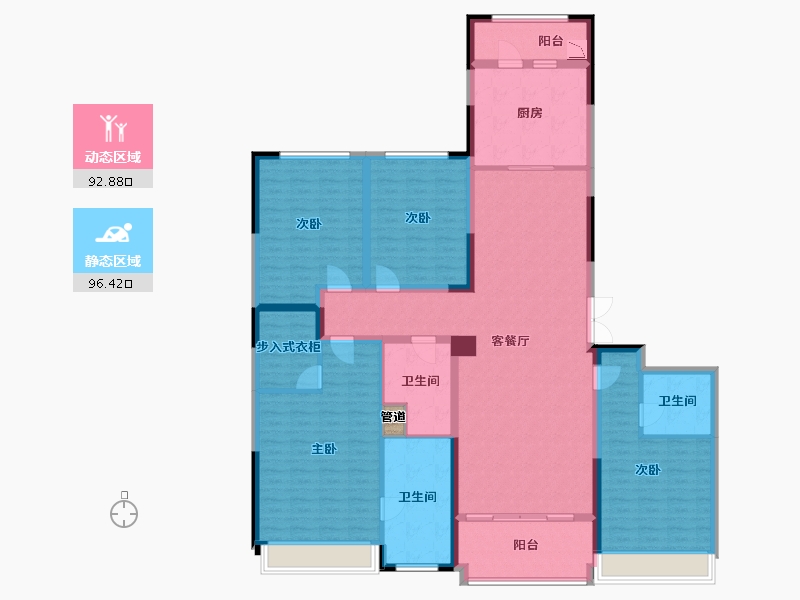 辽宁省-沈阳市-沈阳星河湾智慧二街100-10号（10号楼）214m²-171.20-户型库-动静分区