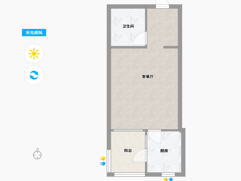 辽宁省-沈阳市-盛世园田居桃仙大街（1，2)号楼50m²-37.82-户型库-采光通风