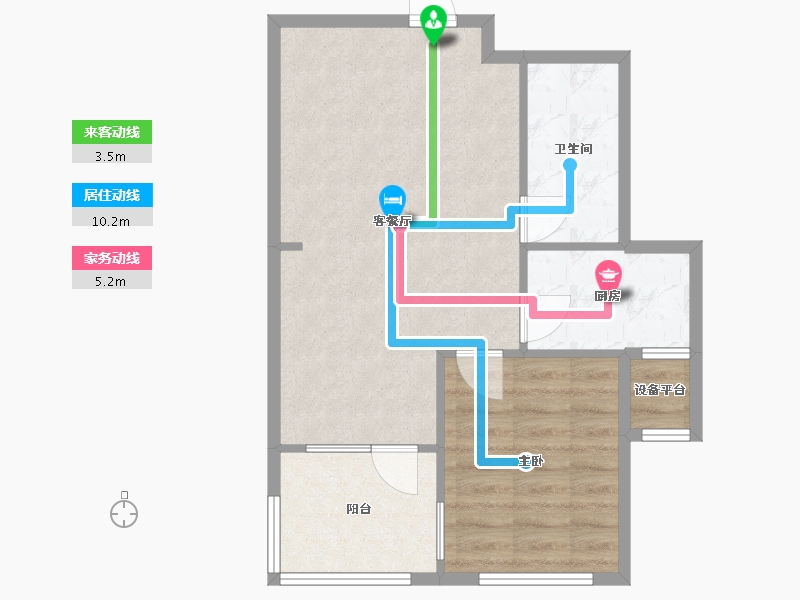 辽宁省-沈阳市-盛世园田居桃仙大街（3，26)号楼68m²-51.60-户型库-动静线