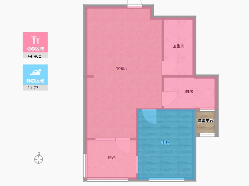 辽宁省-沈阳市-盛世园田居桃仙大街（3，26)号楼68m²-51.60-户型库-动静分区