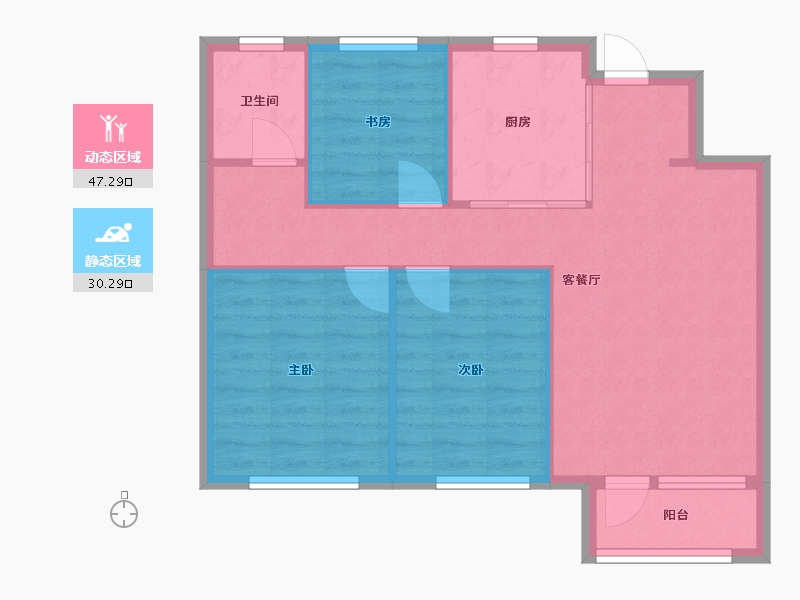 辽宁省-沈阳市-万科翡翠臻园全运路（22,18,21,17）号楼100m²-70.35-户型库-动静分区