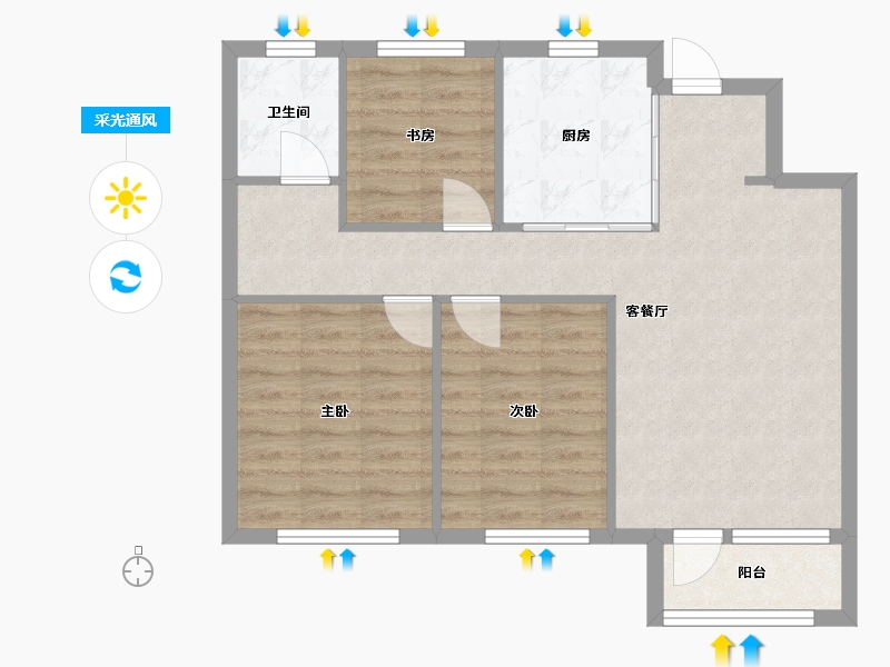 辽宁省-沈阳市-万科翡翠臻园全运路（22,18,21,17）号楼100m²-70.35-户型库-采光通风