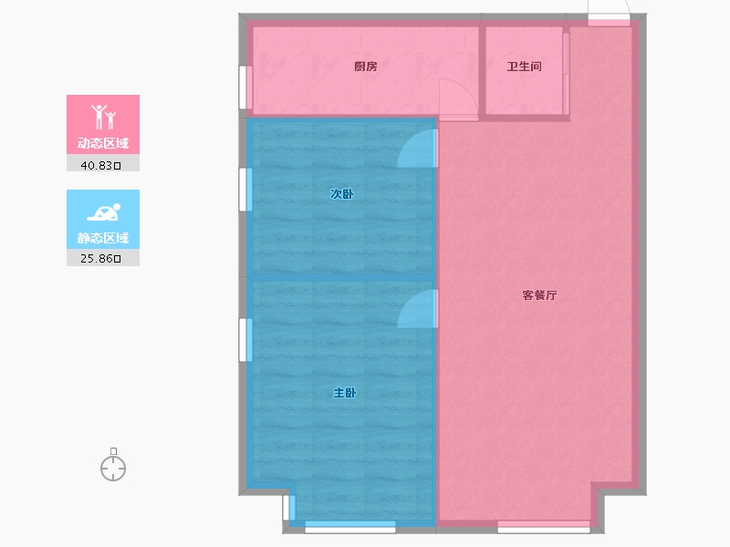 辽宁省-沈阳市-文华街三号院文华街（11,12）号80m²-61.03-户型库-动静分区