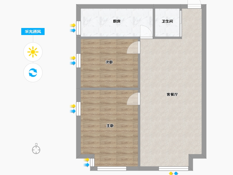 辽宁省-沈阳市-文华街三号院文华街（11,12）号80m²-61.03-户型库-采光通风