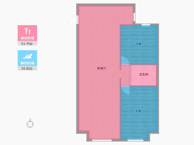 辽宁省-沈阳市-文华街三号院文华街3-11号（11）86m²-74.42-户型库-动静分区