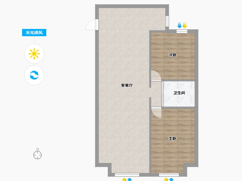 辽宁省-沈阳市-文华街三号院文华街3-11号（11）86m²-74.42-户型库-采光通风