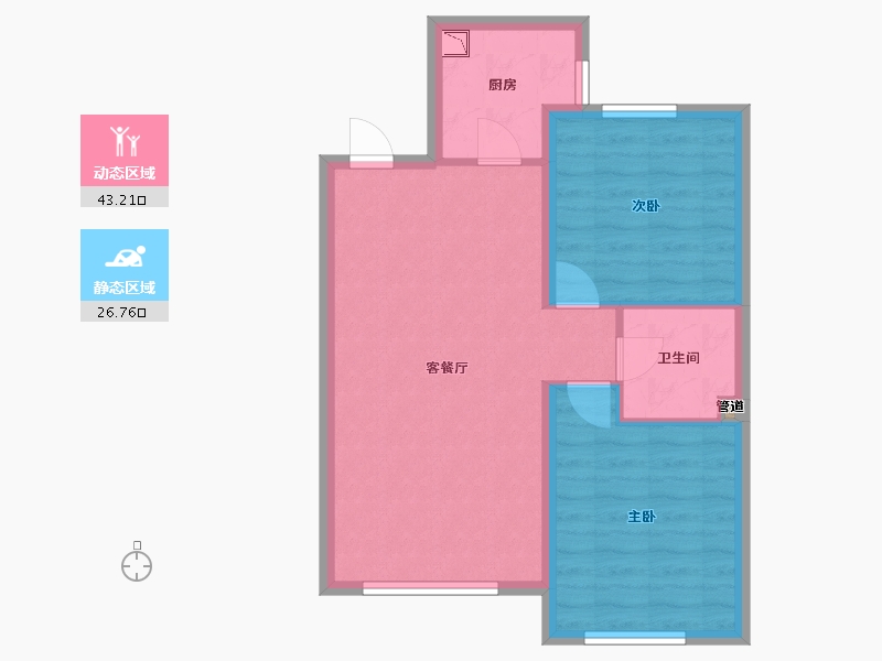 辽宁省-沈阳市-万锦红树湾锦上莫子山路(8,5,F区3,7,9）号楼85m²-62.94-户型库-动静分区