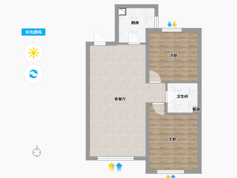 辽宁省-沈阳市-万锦红树湾锦上莫子山路(8,5,F区3,7,9）号楼85m²-62.94-户型库-采光通风