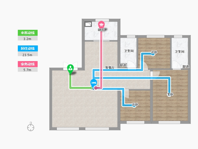 辽宁省-沈阳市-万锦红树湾锦上莫子山路（16,17,27,）号楼116m²-91.25-户型库-动静线